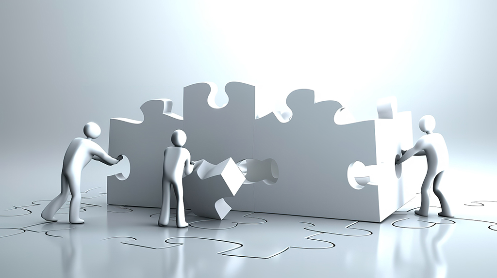 千庫網(wǎng)_由 3D 人物推動(dòng)的拼圖_背景編號(hào)6706696